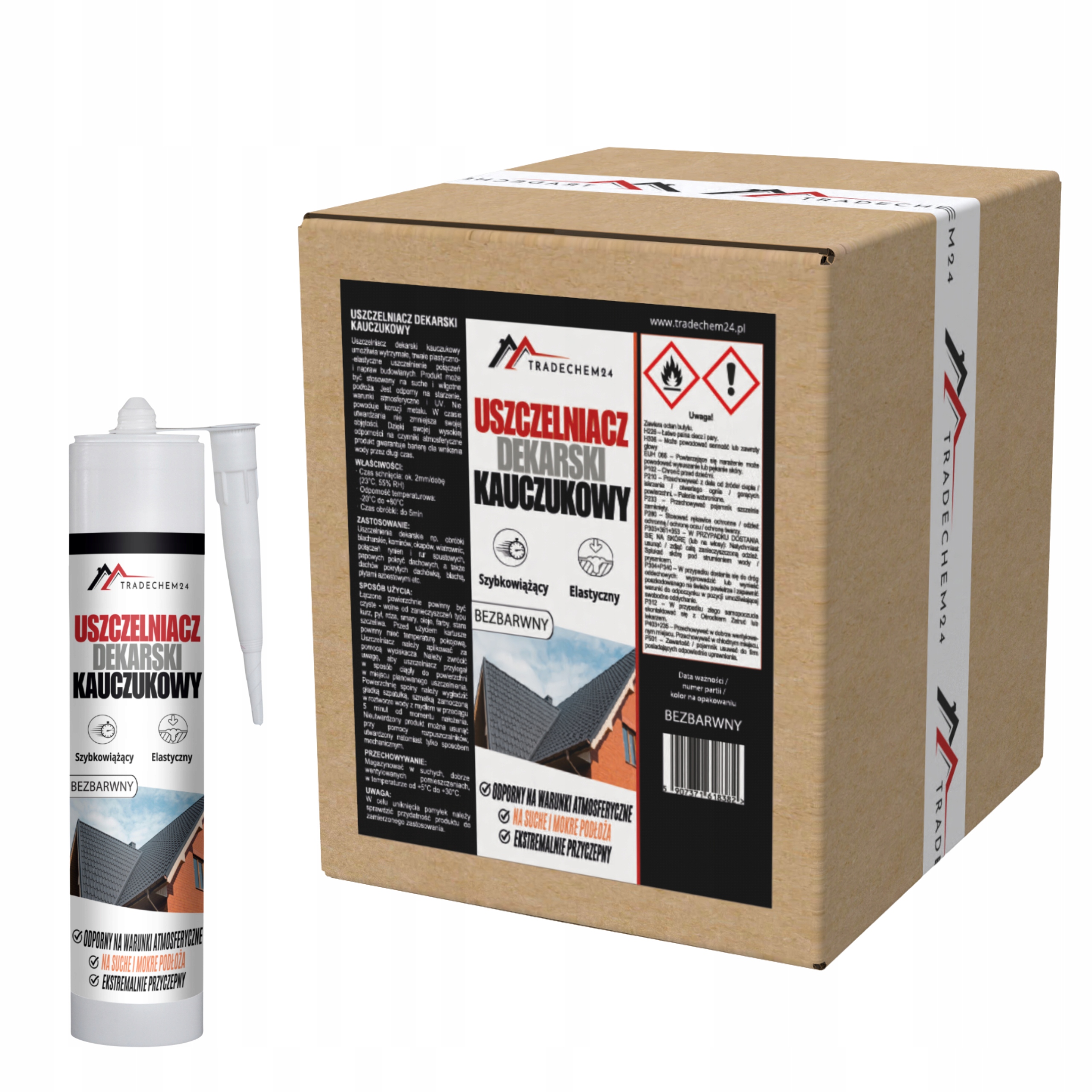 12 x Pokrývací Silikonový Bezbarvý Kaučukový Těsnění Pro Střechy Okapů