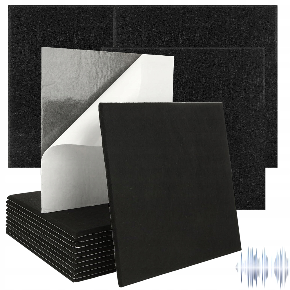 Samolepicí Akustické Desky 24 Ks 30 X 30 CM Černé Pro Domácí Studio