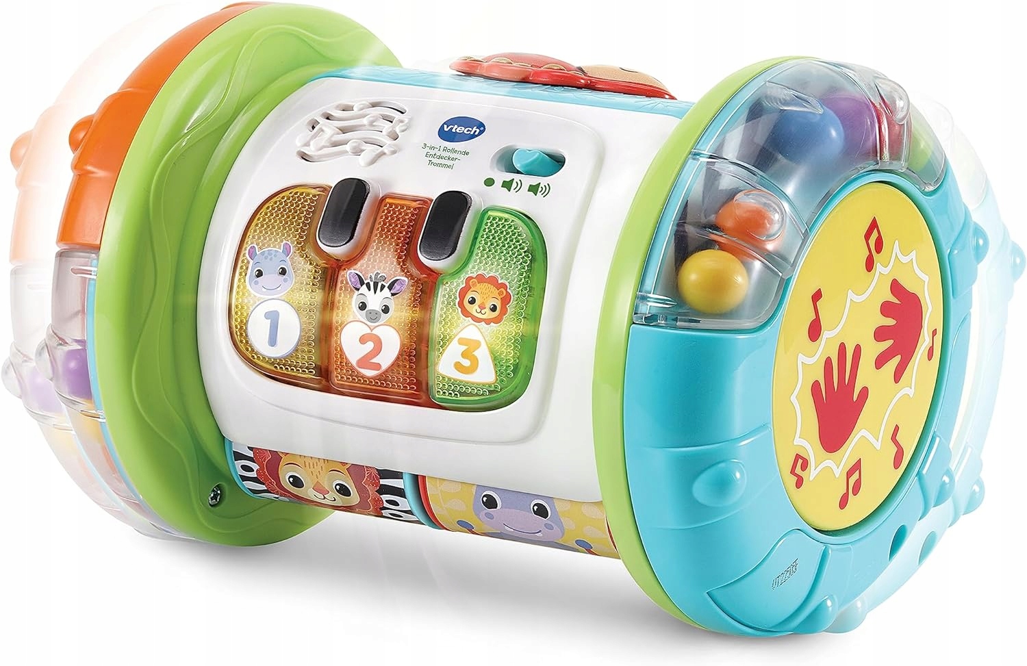 VTech Baby 3w1 Interaktywny Bęben Odkrywczy Muzyczny Nowy język niemiecki