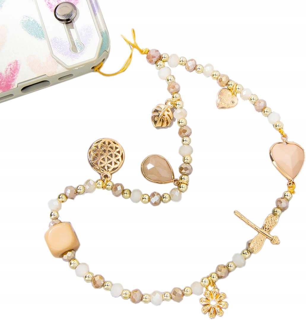 ZAWIESZKA BRELOCZEK DO KLUCZY PLECAKA ETUI TELEFONU WAŻKA BEŻOWY