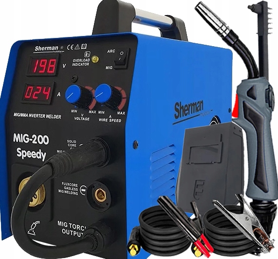 Spawarka Inwertorowa Migomat Półautomat Sherman Mig 200 Speedy 230V 200A