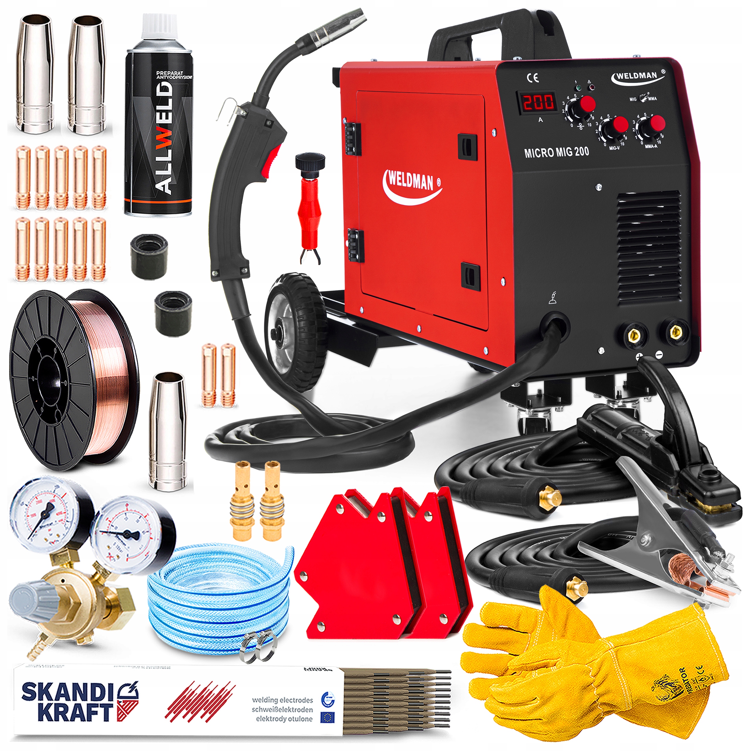 Invertorová Svářečka Weldman Mig 200 Mag Mma Hliník 200A Igbt