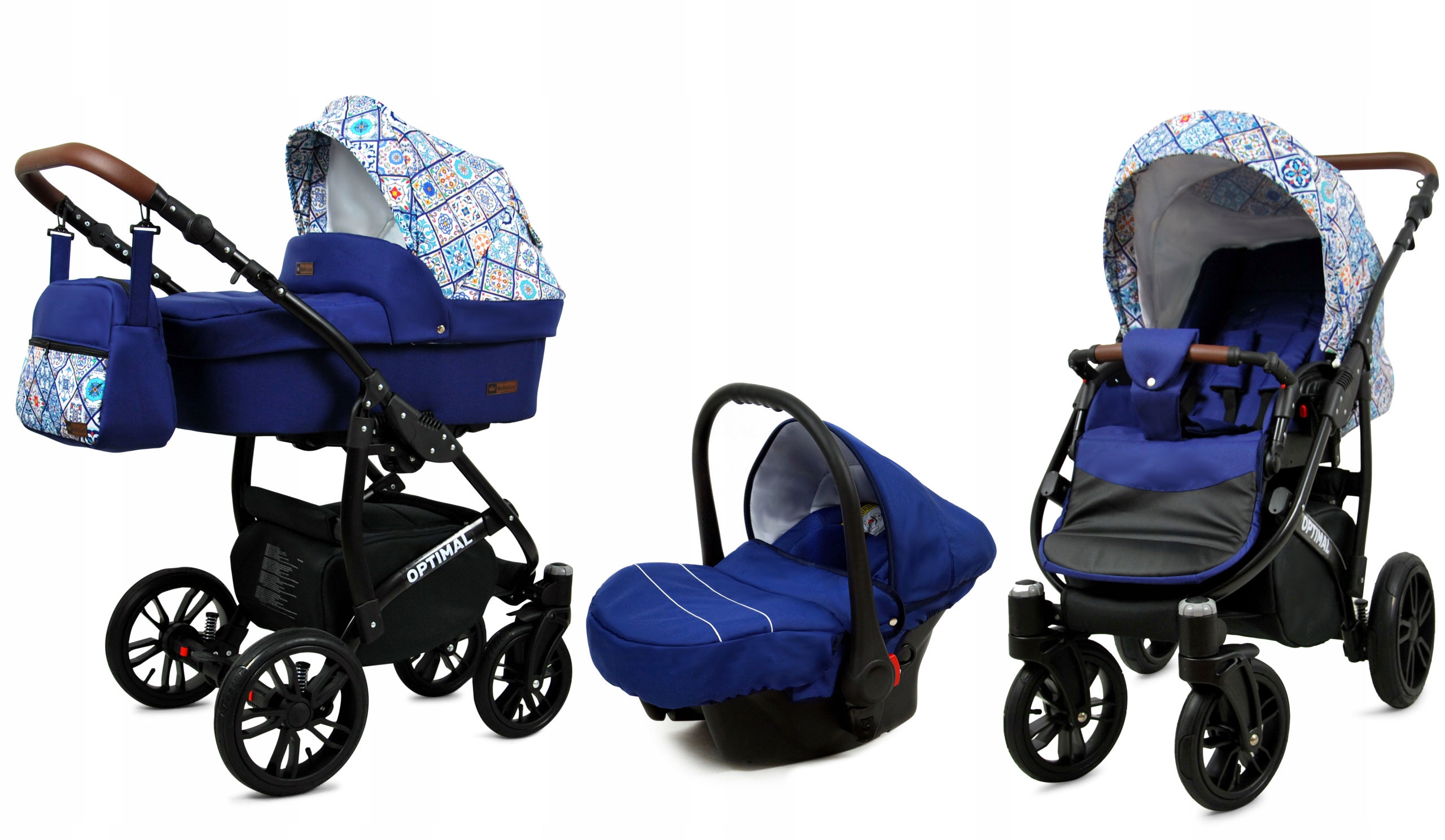 Wózek dziecięcy 3w1 BabyLux Optimal spacerówka gondola fotelik samochodowy