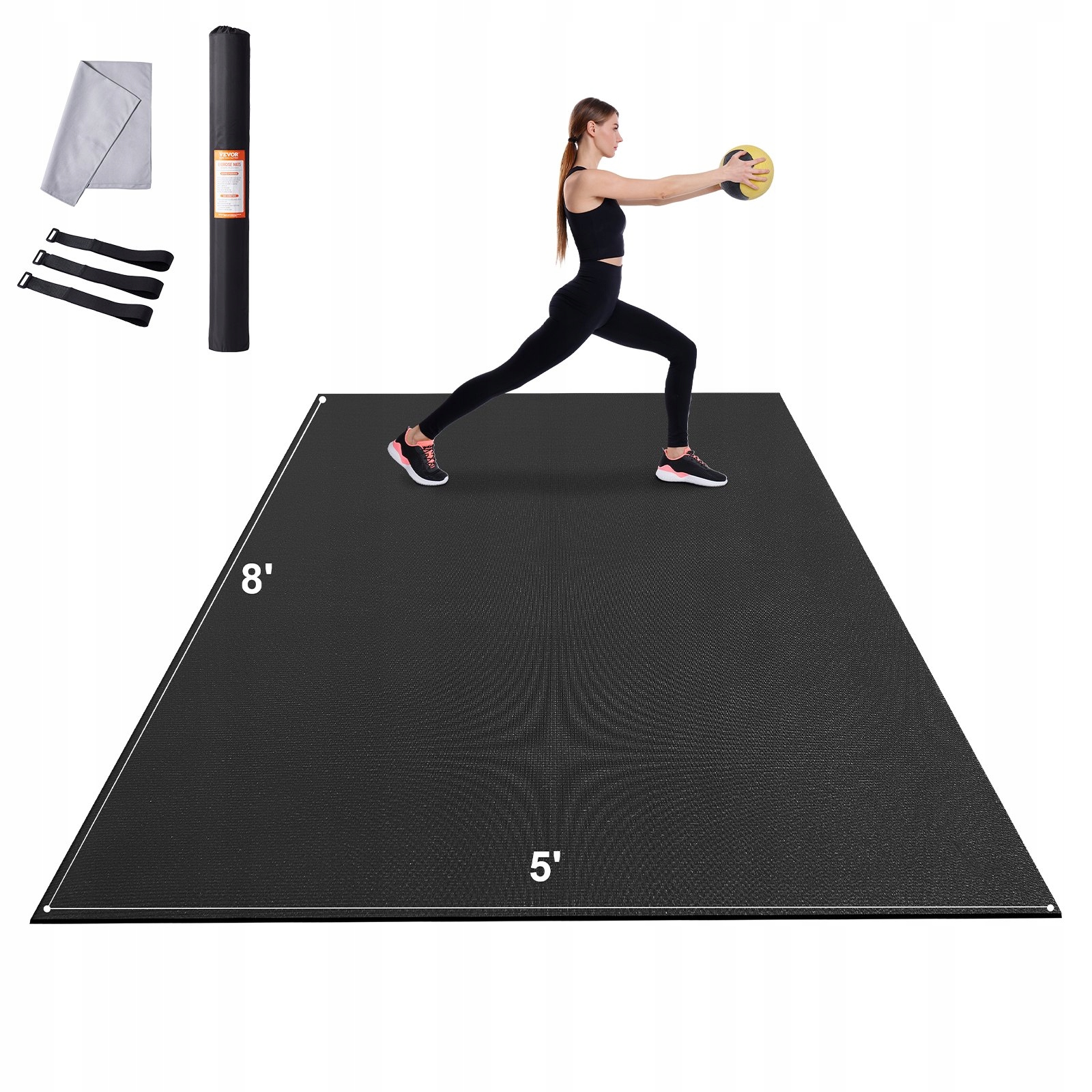 Podložka na cvičení 240 x 150 cm protiskluzová pro fitness jógu pilates
