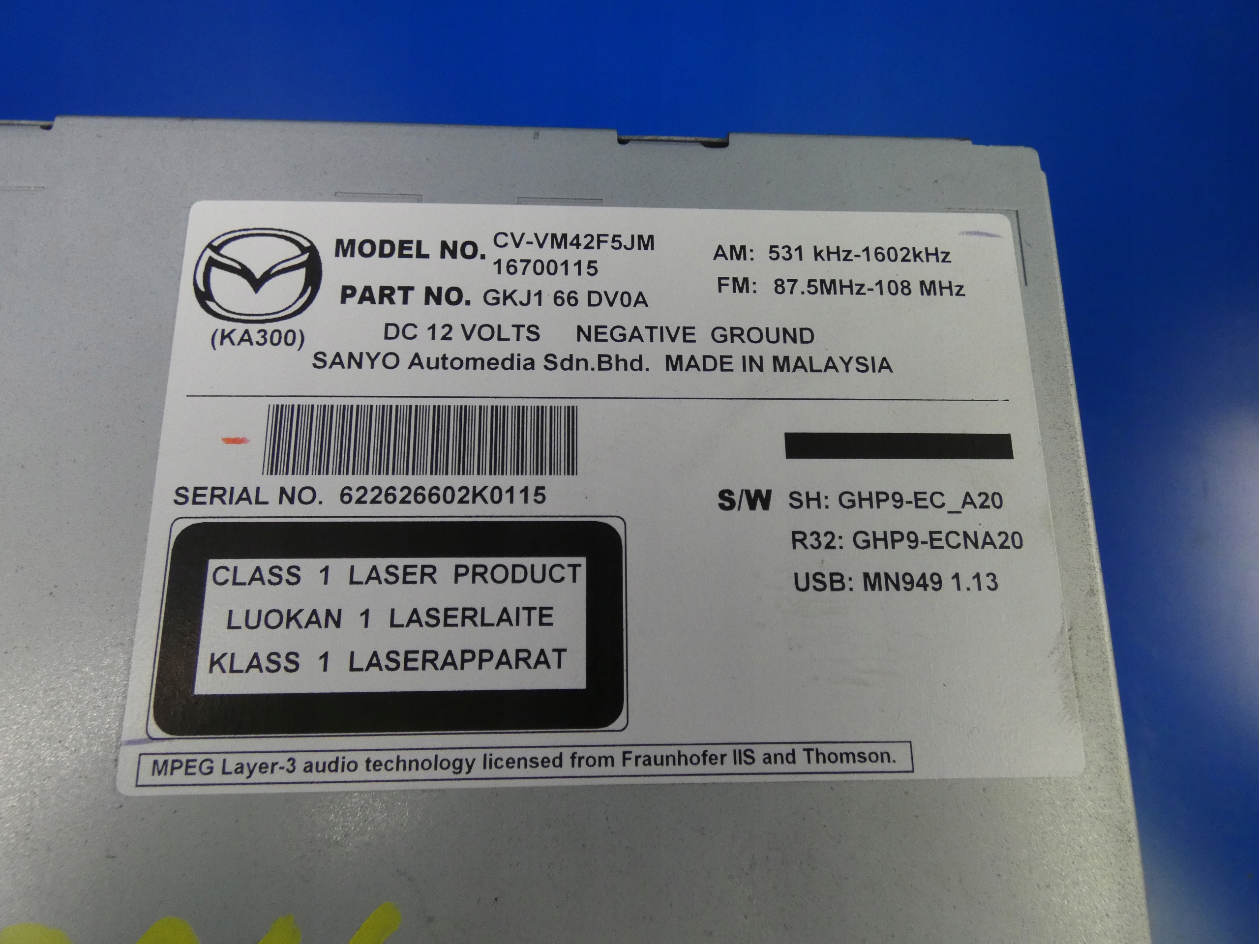 MAZDA 6 III GJ RADIO FABRYCZNE Navigation