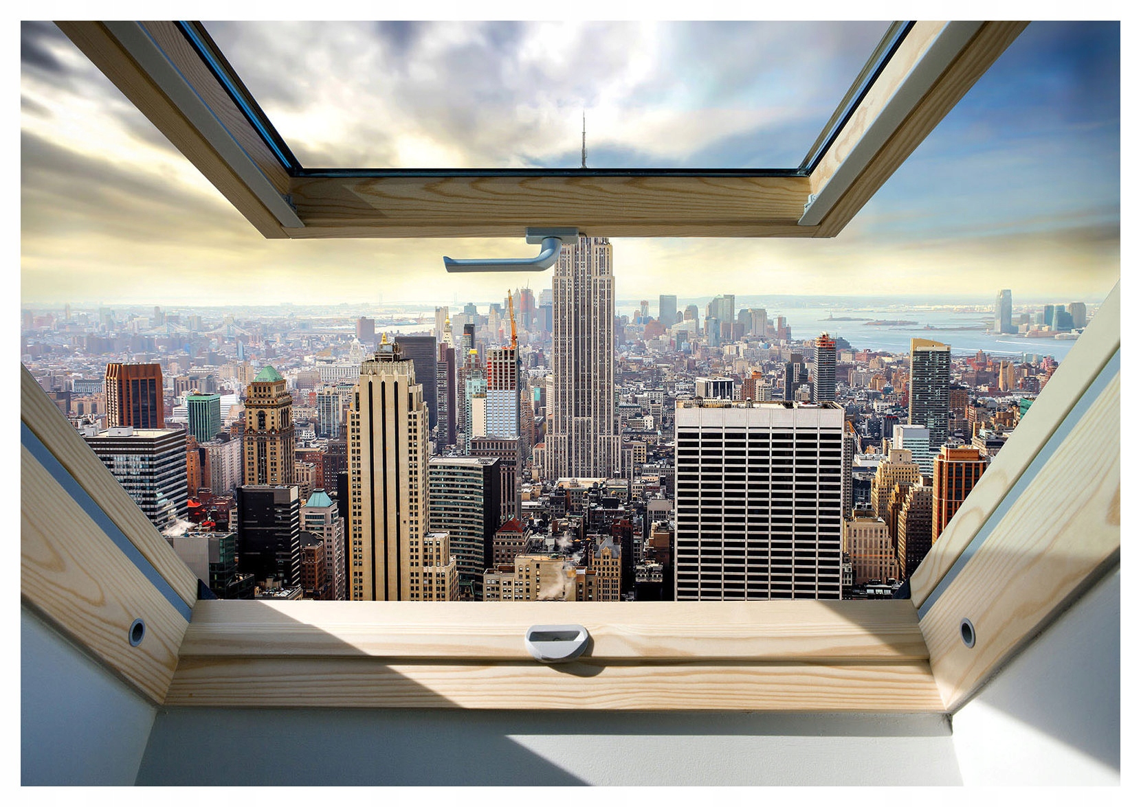 Fototapeta Město Panorama Mrakodrapy s vinylovým oknem 254x184 lepidlo