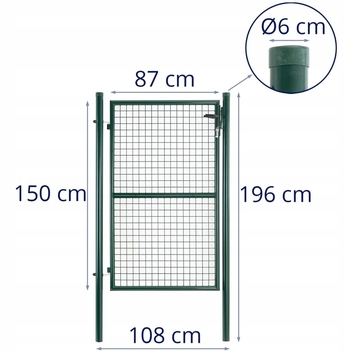 FURTKA OGRODOWA BRAMA OGRODZENIOWA METALOWA ZAMEK Kolor zielony