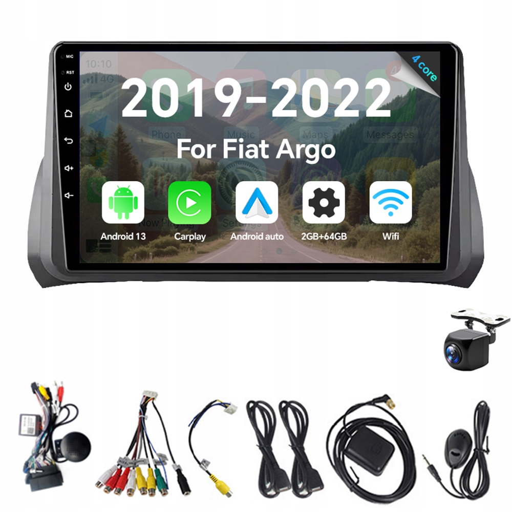 2Din Android 13 Autorádio pro Fiat Argo 2019-2022 2G 64G Carplay Gps Bt Rds