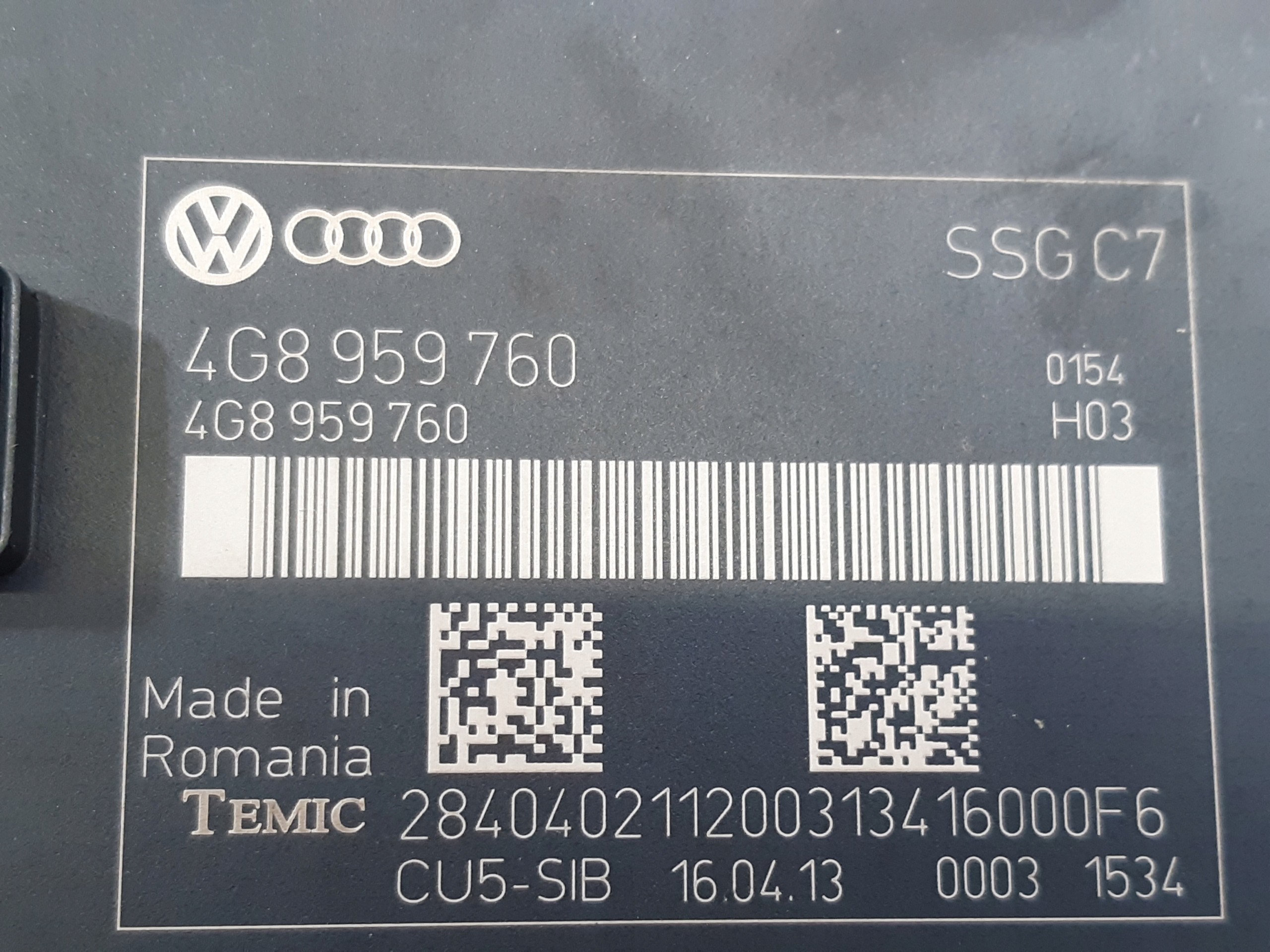 module seat 4G8959760 Audi A6 C7