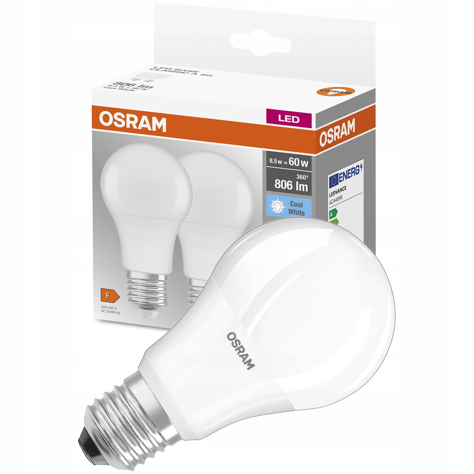 

2x Żarówka Led E27 8,5W 60W 806lm Osram 4000K