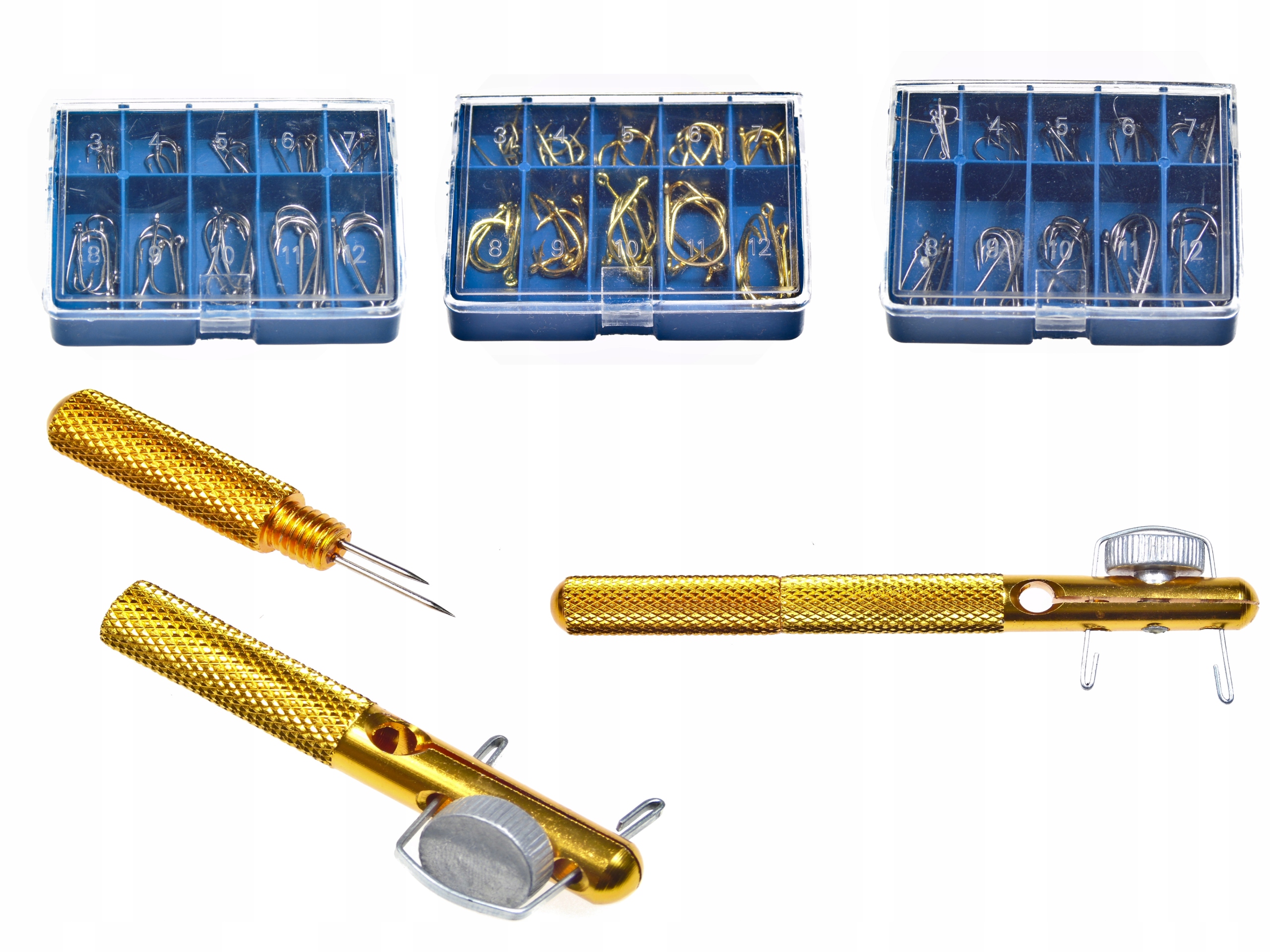 ZESTAW HACZYKÓW Z OCZKIEM150szt ORGANIZER+WIĄZARKA