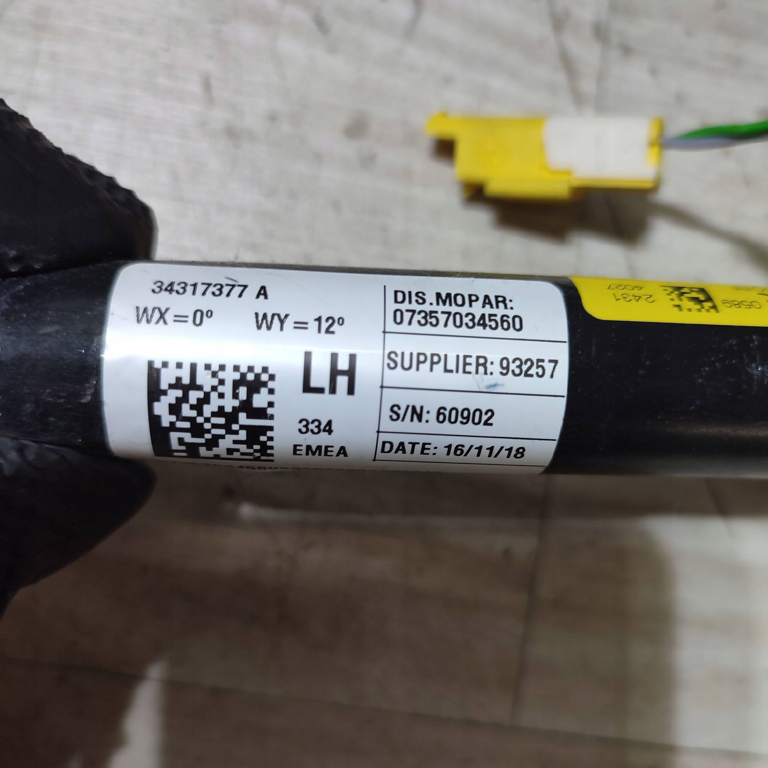 front tension belt safety front side left Fiat 500X 07357034560