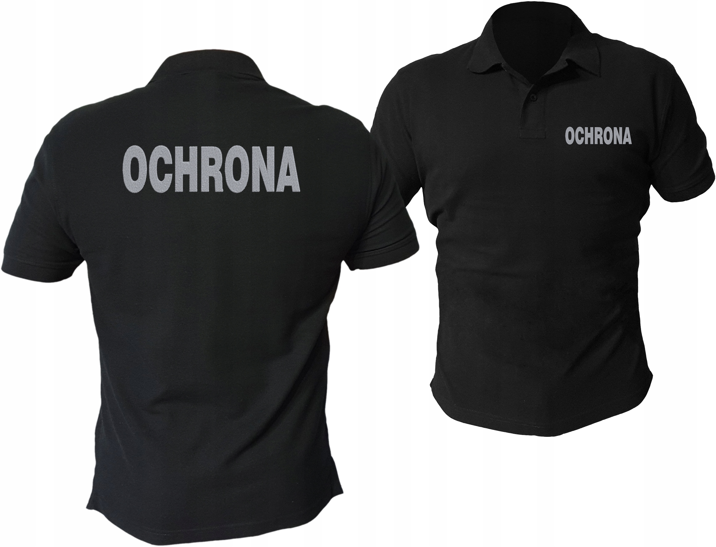

Koszulka Polo Ochrona z haftem w kolorze srebrnym