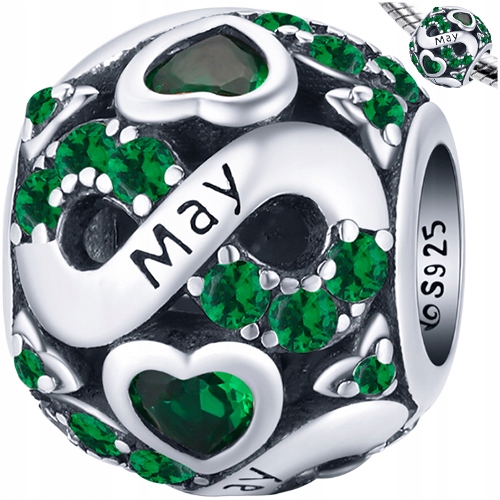 

Charms Miesiąc Maj May srebro pr 925 koralik beads