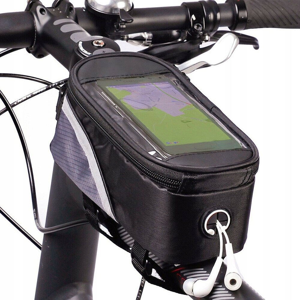 TORBA SAKWA NA ROWER POKROWIEC ROWEROWY NA TELEFON Kolor dominujący czarny