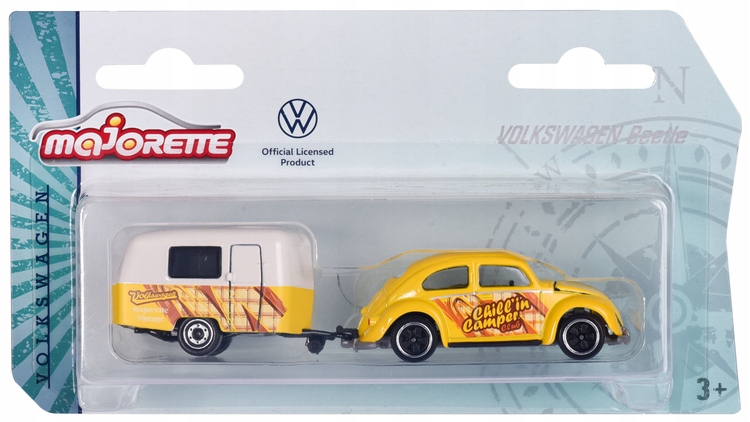 

Majorette Auto Volkswagen Beetle Z Przyczepą 1:64