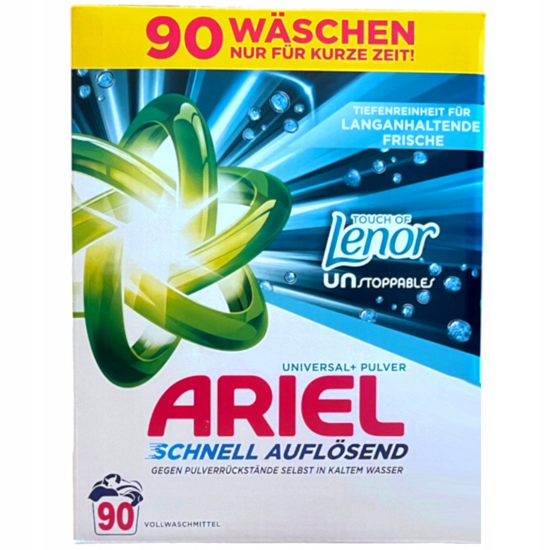 Levně Prášek na praní Ariel Universal+Touch Of Lenor 4,95 kg 90 praní