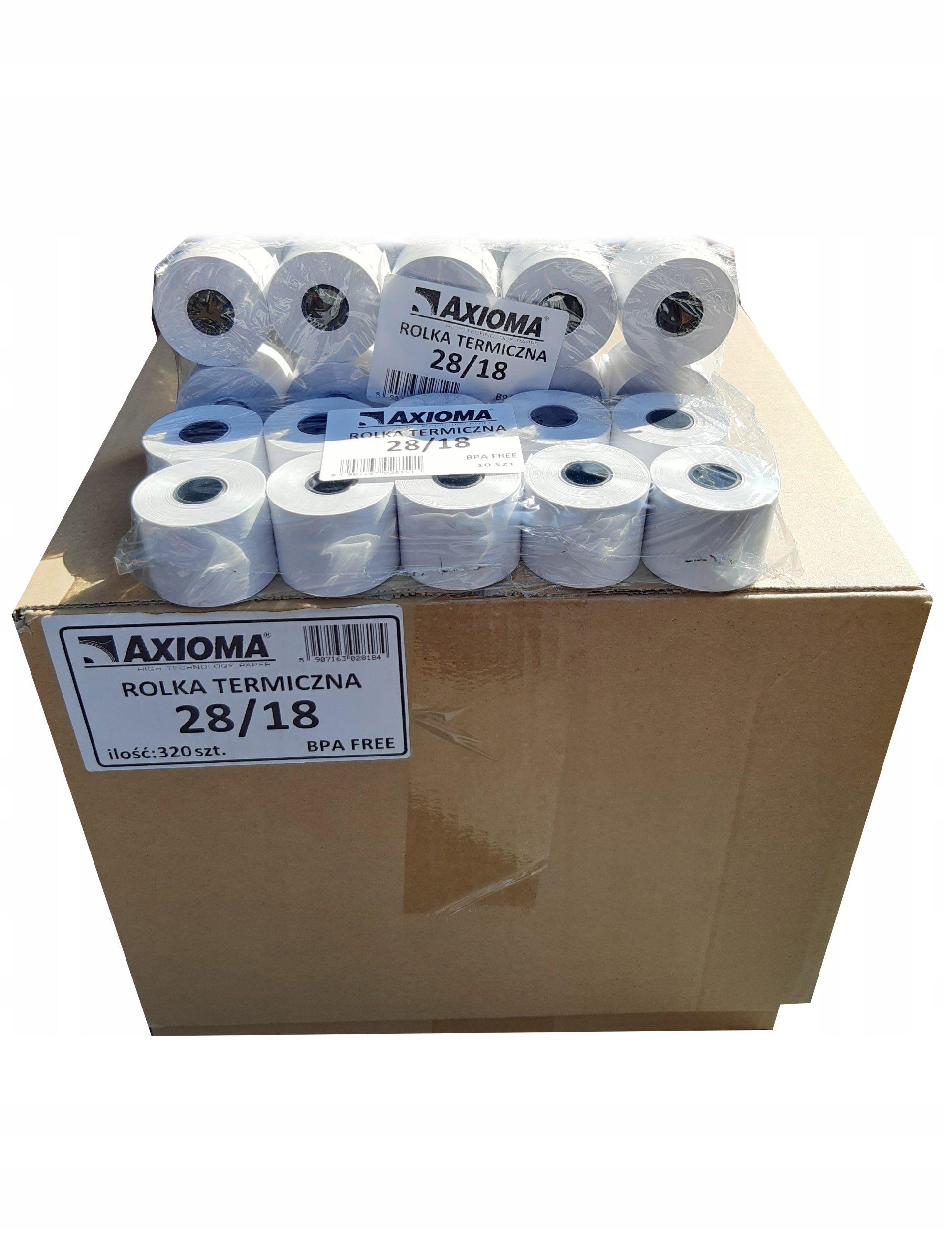 ROLKA TERMICZNA DO KAS 28x18 rolki KARTON 320 szt.