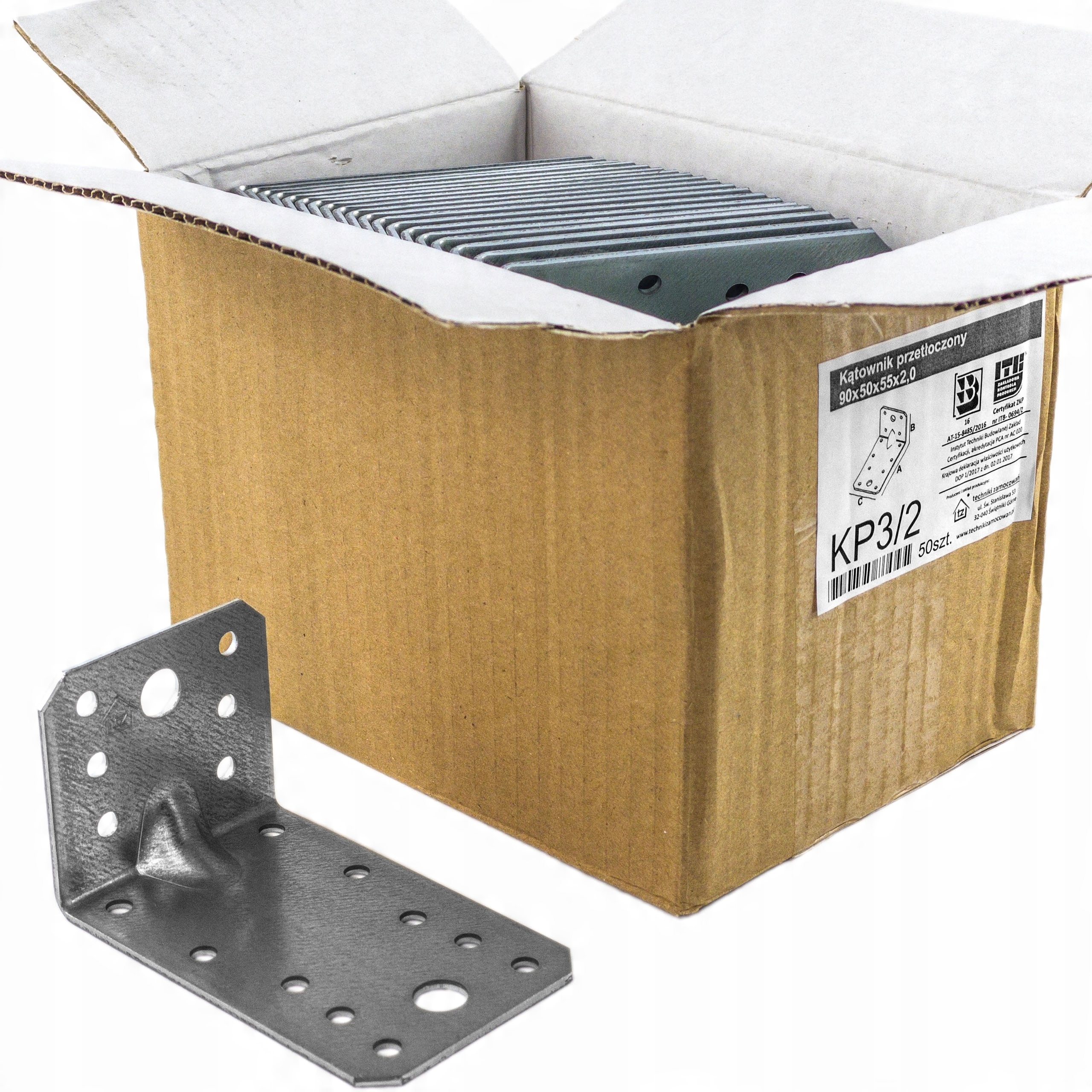 

Łącznik Kątownik Ciesielski 90x50x55x2,0mm 50 szt