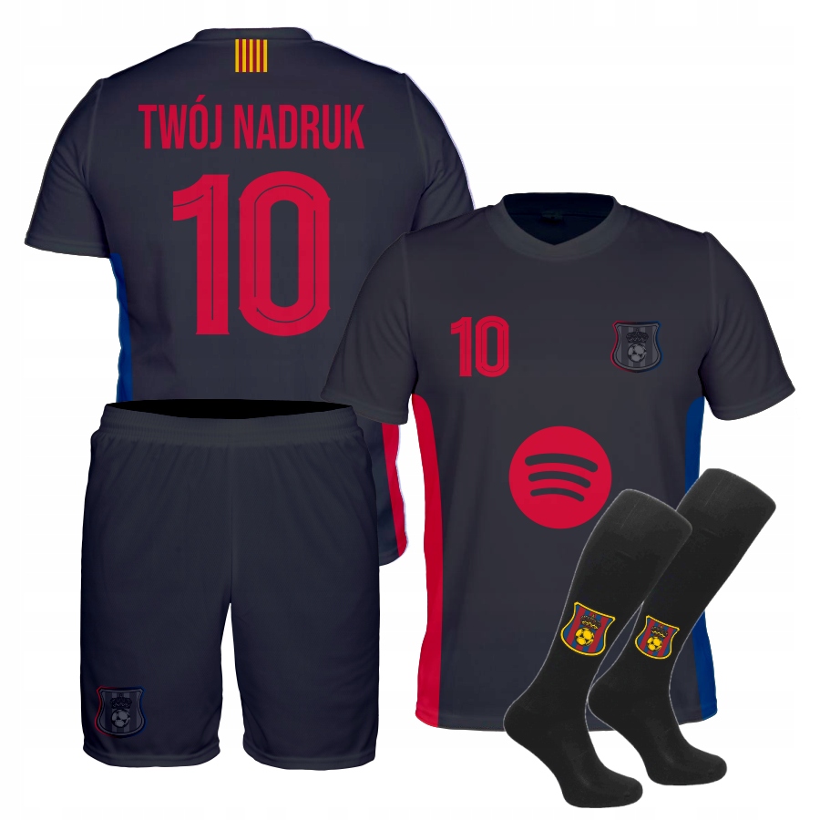 Fotbalové oblečení Barcelona Černá štulpny Vlastní Potisk velikost L-170