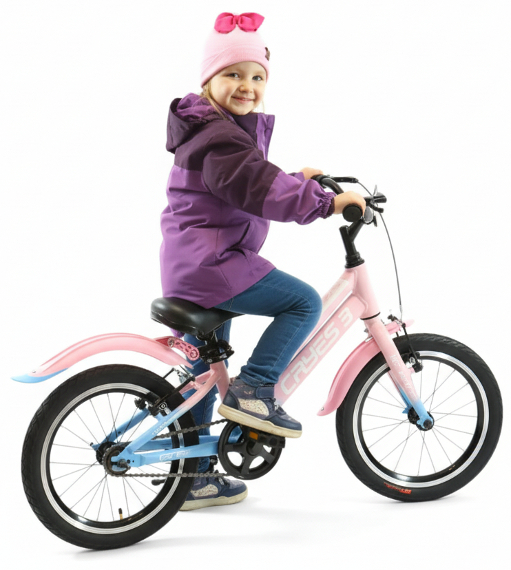 Lekki Aluminiowy Różowy Rowerek 16 Cali Dla Dziewczynki Cayes 3 Błotniki