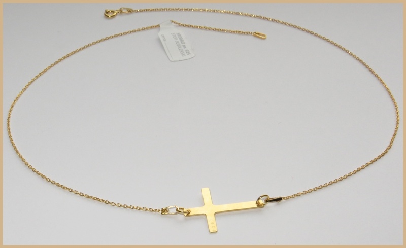 Naszyjnik KRZYŻYK srebro 925 KRZYŻ CELEBRYTKA z krzyżykiem pozłacana Marka ArtWings