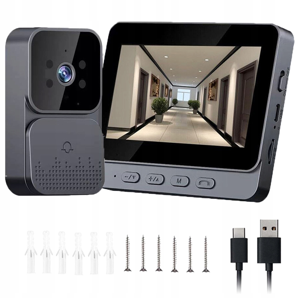 WIDEODOMOFON WIDEO DOMOFON DZWONEK BRAMA IPS 4,3 CALA