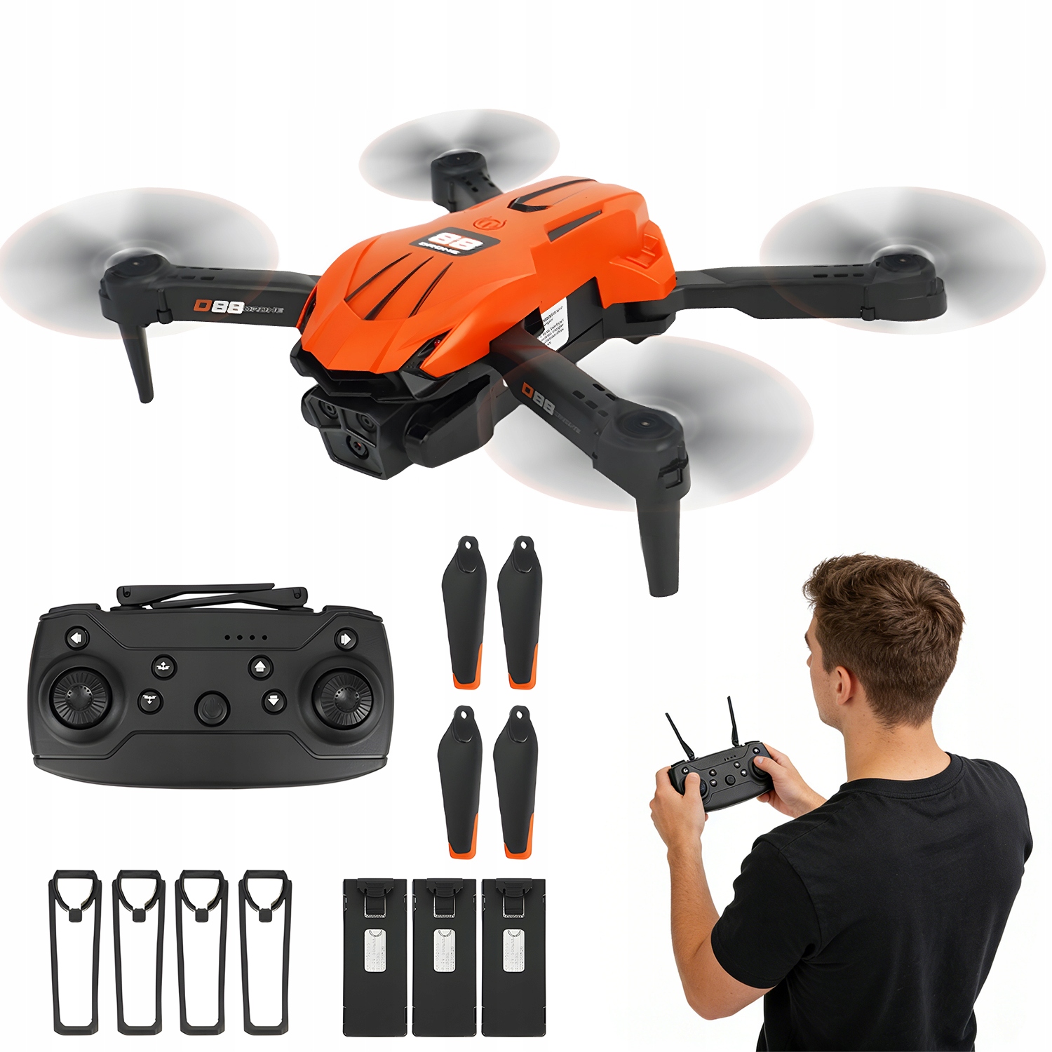 Vzduchový Dron Profesionální Kvadrokoptéra Kamera Hd D88 Senzor Gravitace