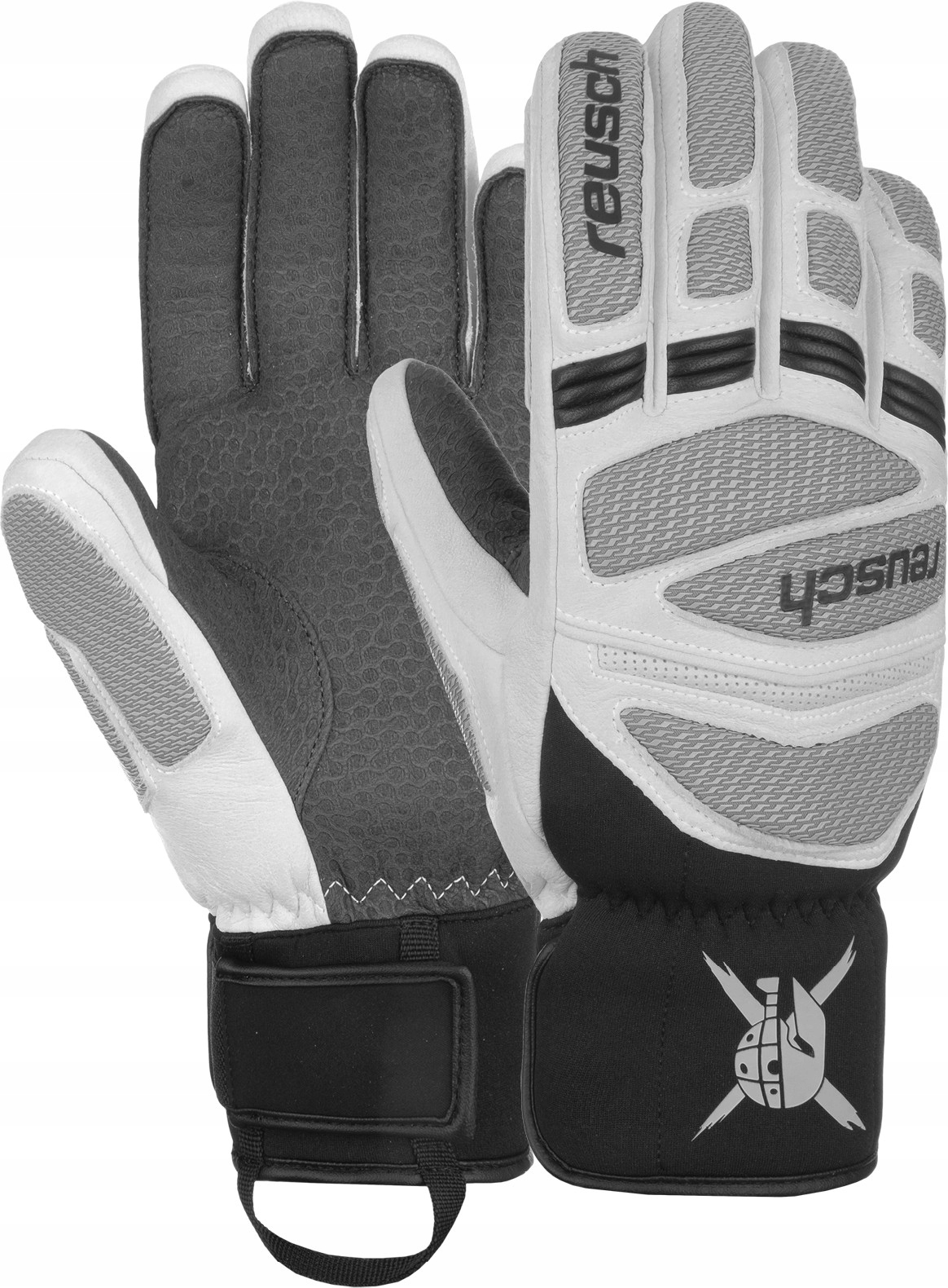 Rękawice Narciarskie Reusch Worldcup Warrior Dg r. 9,5 L/XL white/grey