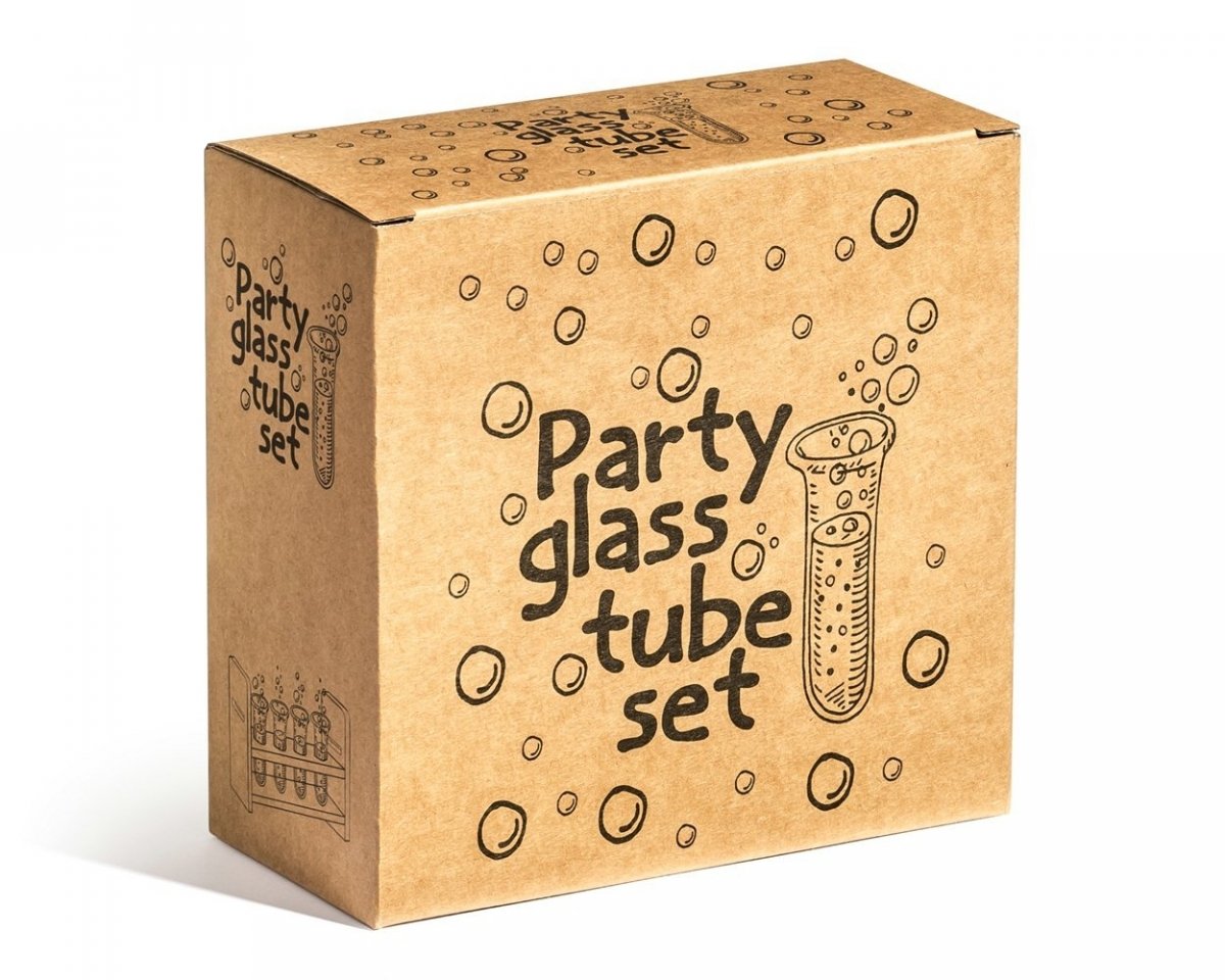 IMPREZOWE KIELISZKI PROBÓWKI 4 SZT DREWNIANY STOJA Marka Gadget Master