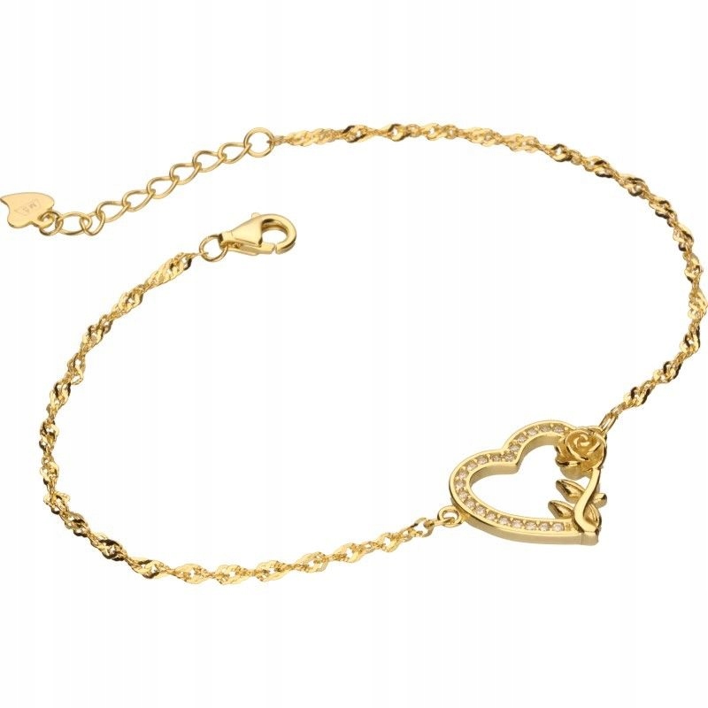 Singapurský náramek Stříbro 925, pozlacený zirkony 2,44 g jako dárek