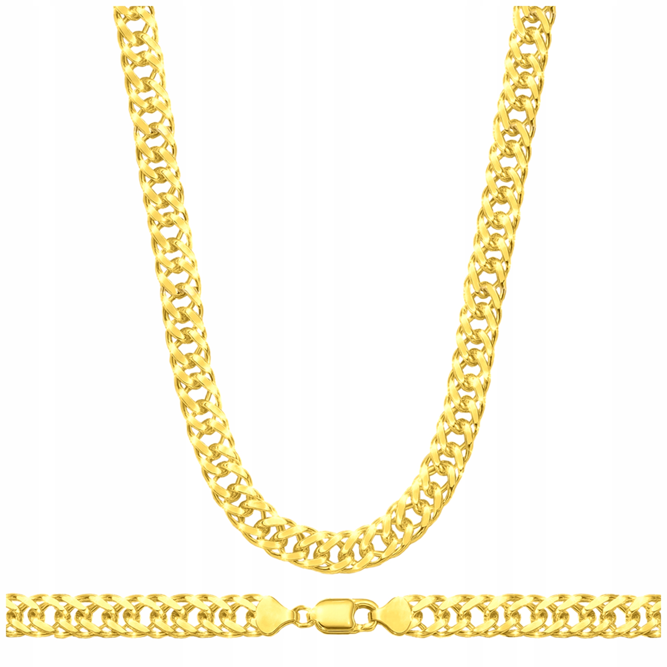 Řetízek Zlatý Rombo Dvojitý Pancíř 55 cm Plný Pánský 2,2 mm Stříbro 925