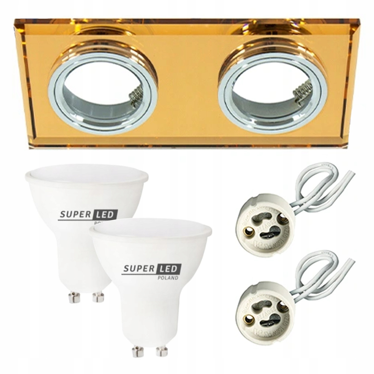 

Zestaw oprawa szklana 2x żarówka GU10 6W