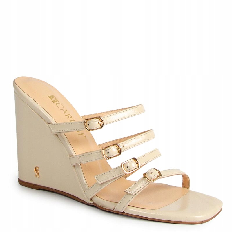 Carinii B6424 Béžové Nazouváky S Pruhy Na Klínku 39