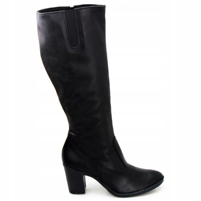 Černé Krátké Kozačky S Gumičkou, Eko Kůže A Nat 37