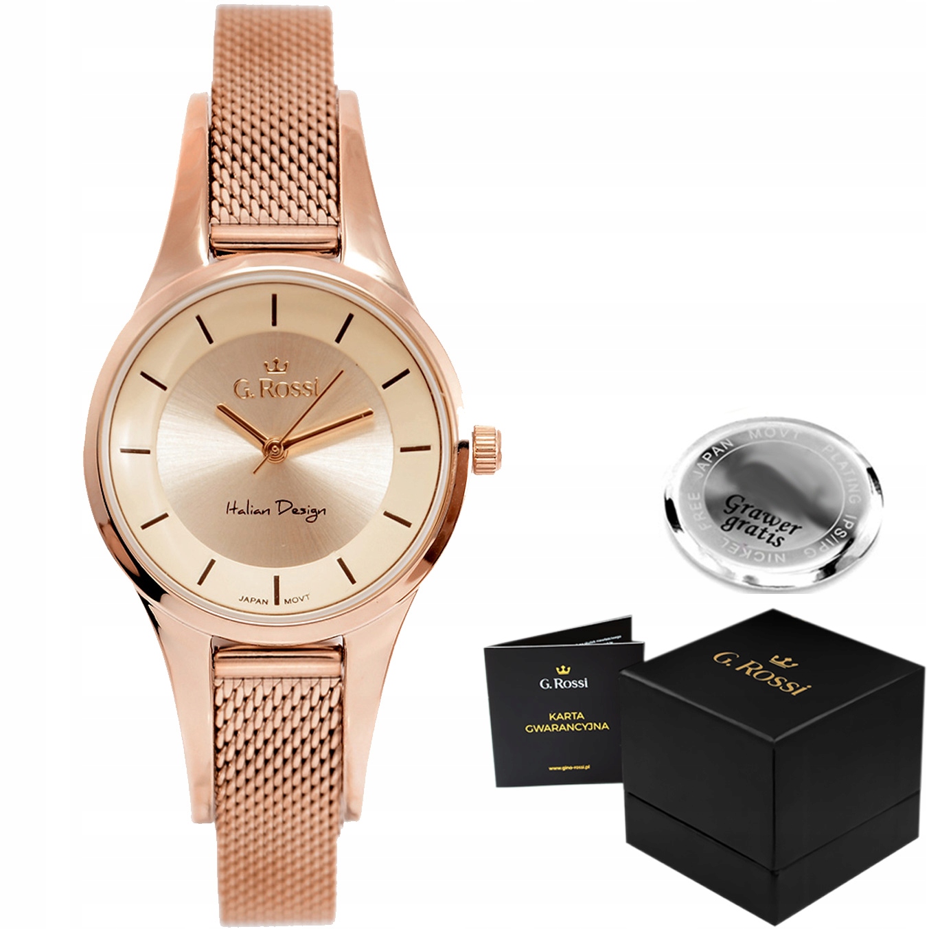 Dámské hodinky G. Rossi Sevilla mesh Rosegold Box