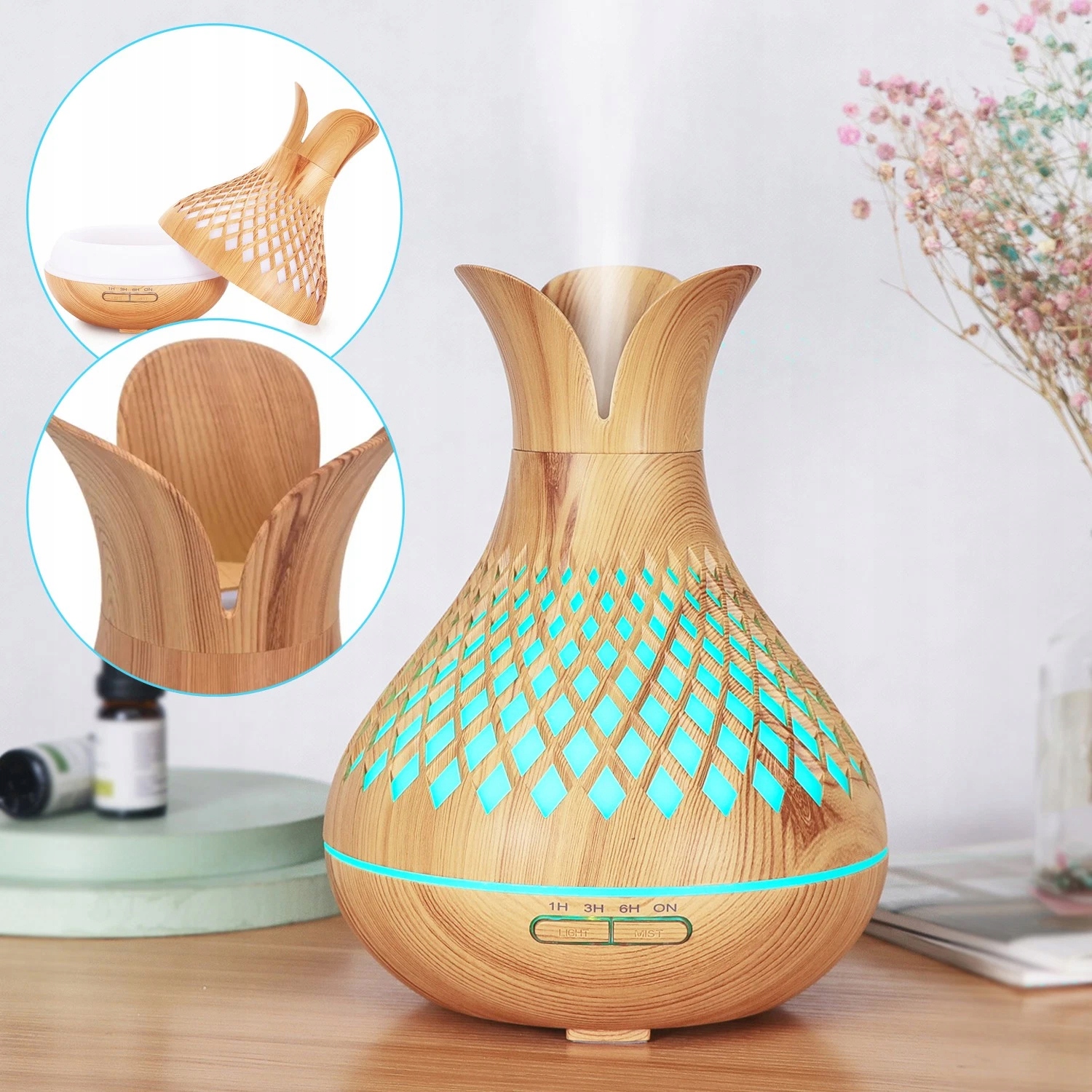 Difuzér Aromaterapie Pilot Timer Led 500 ml ultrazvukový olej