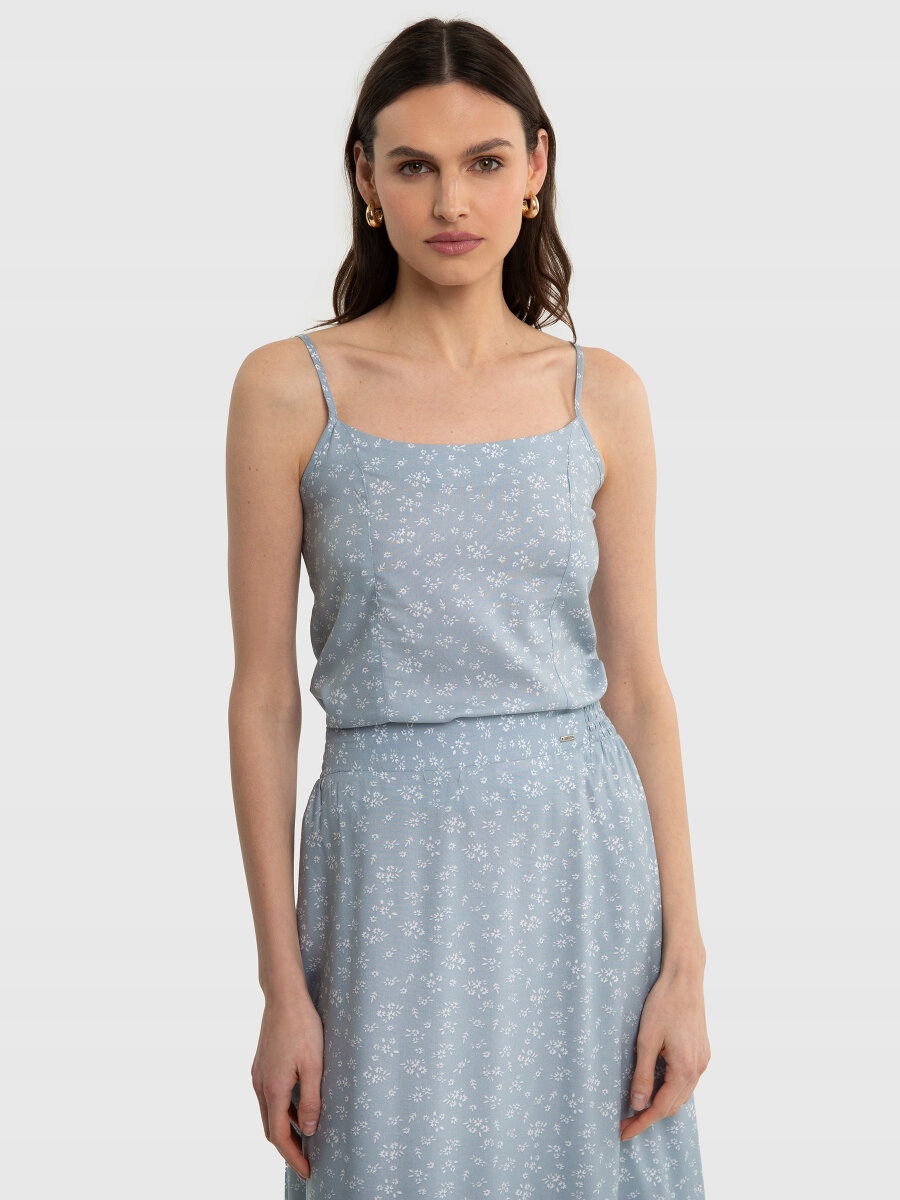 Big Star dámský modrý top na ramínka, velikost M