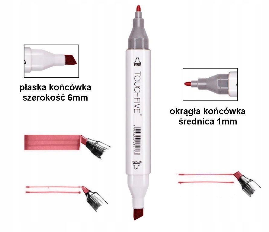 Profesjonalne Markery Touchfive 168 szt Bohater brak