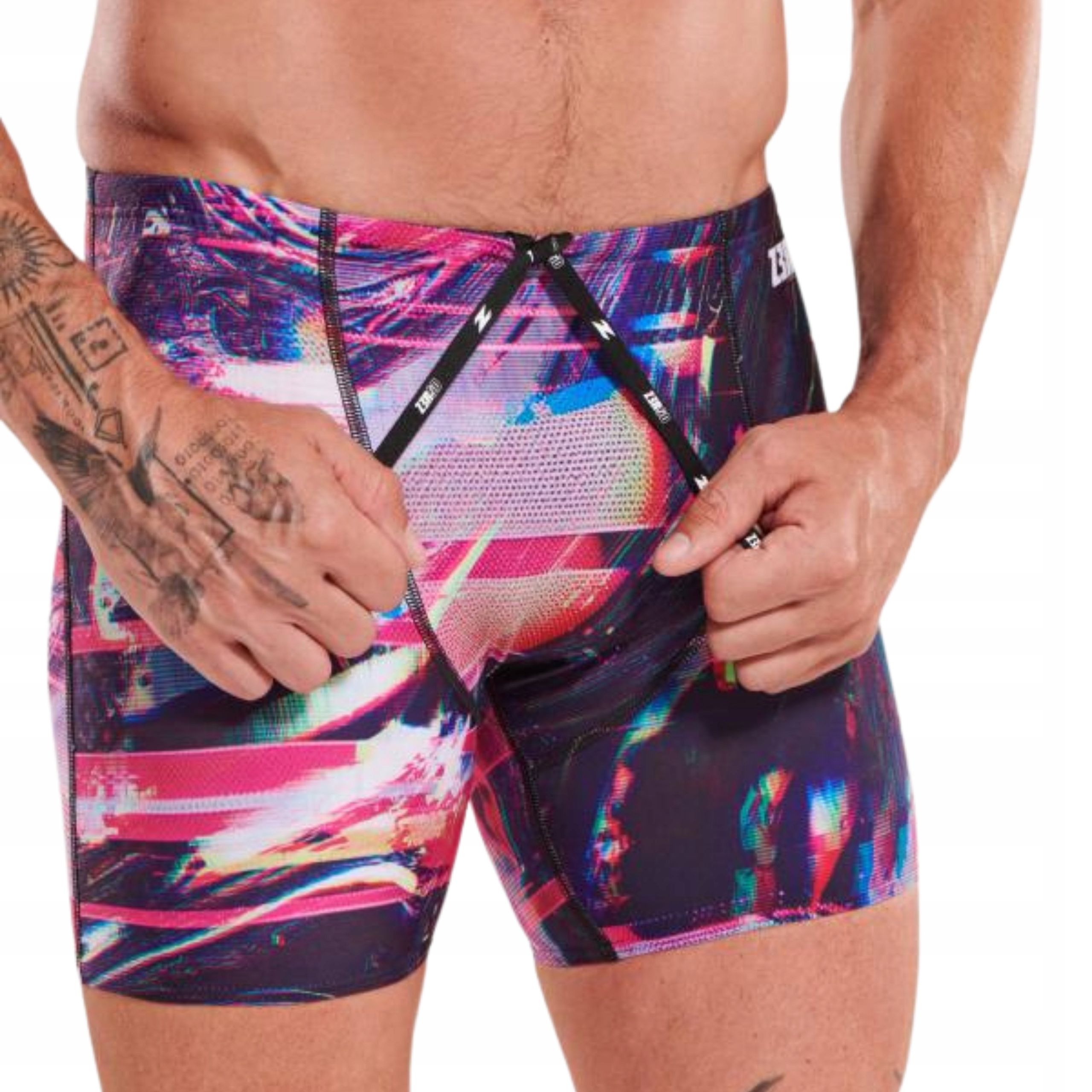 Kąpielówki Spodenki Męskie na Basen Zerod Boxers Glitcher XXL