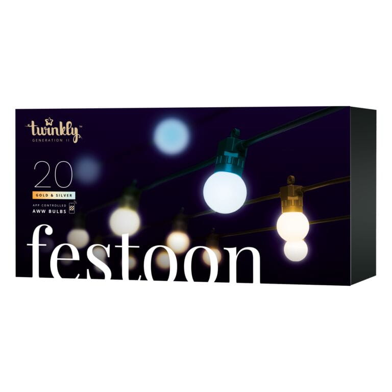 Twinkly Festoon Lights s 20 Led světly a světlem, 10 m