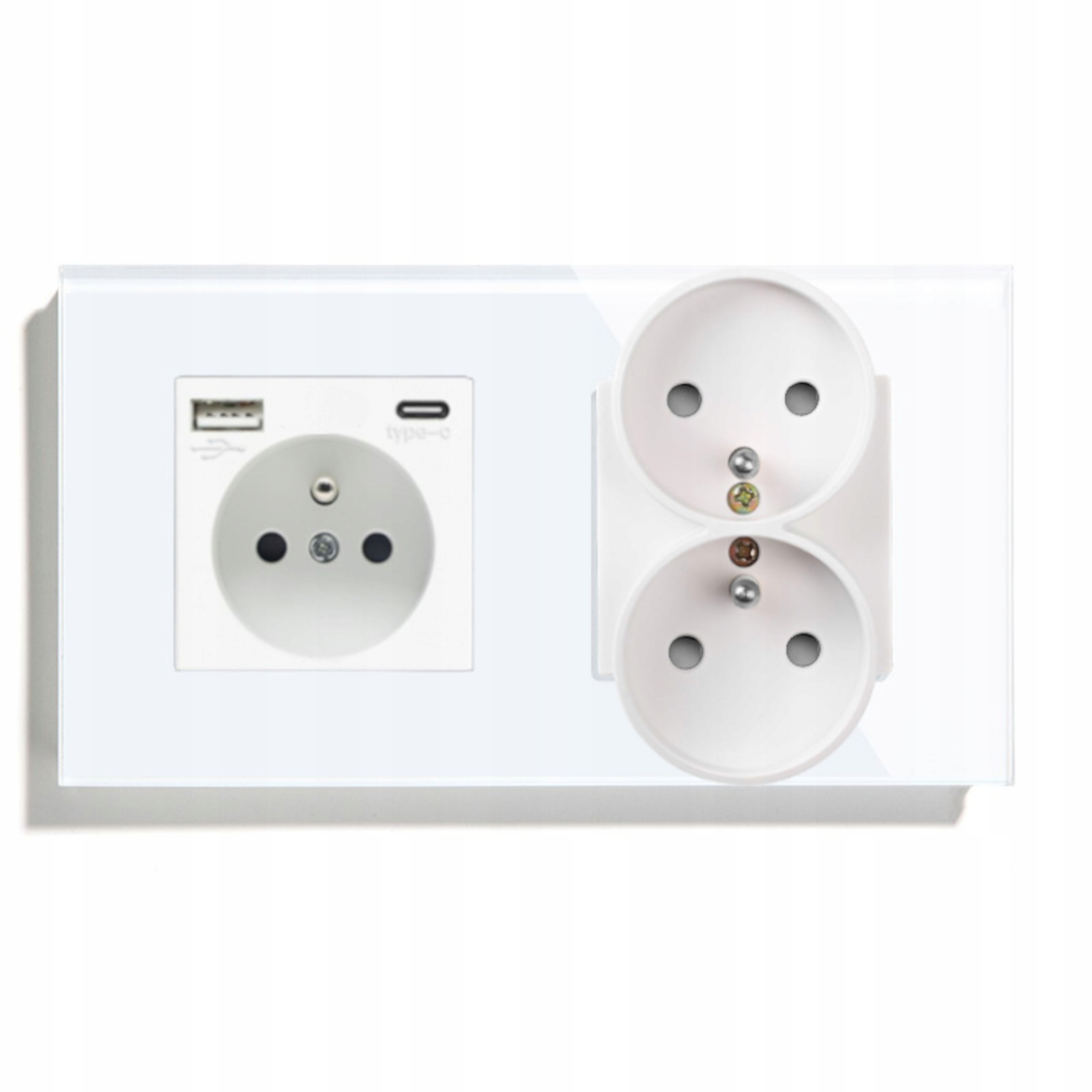 Usb Zásuvka A+c 20W Quick Charge Qc Dvojitá Skleněná Elektrická Zásuvka