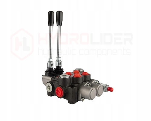 Rozdzielacz hydrauliczny 2 sekcyjny 10L 2P40 + przyłącza 16/14 Hydrolider Numer katalogowy części 1.10.01.020.1614