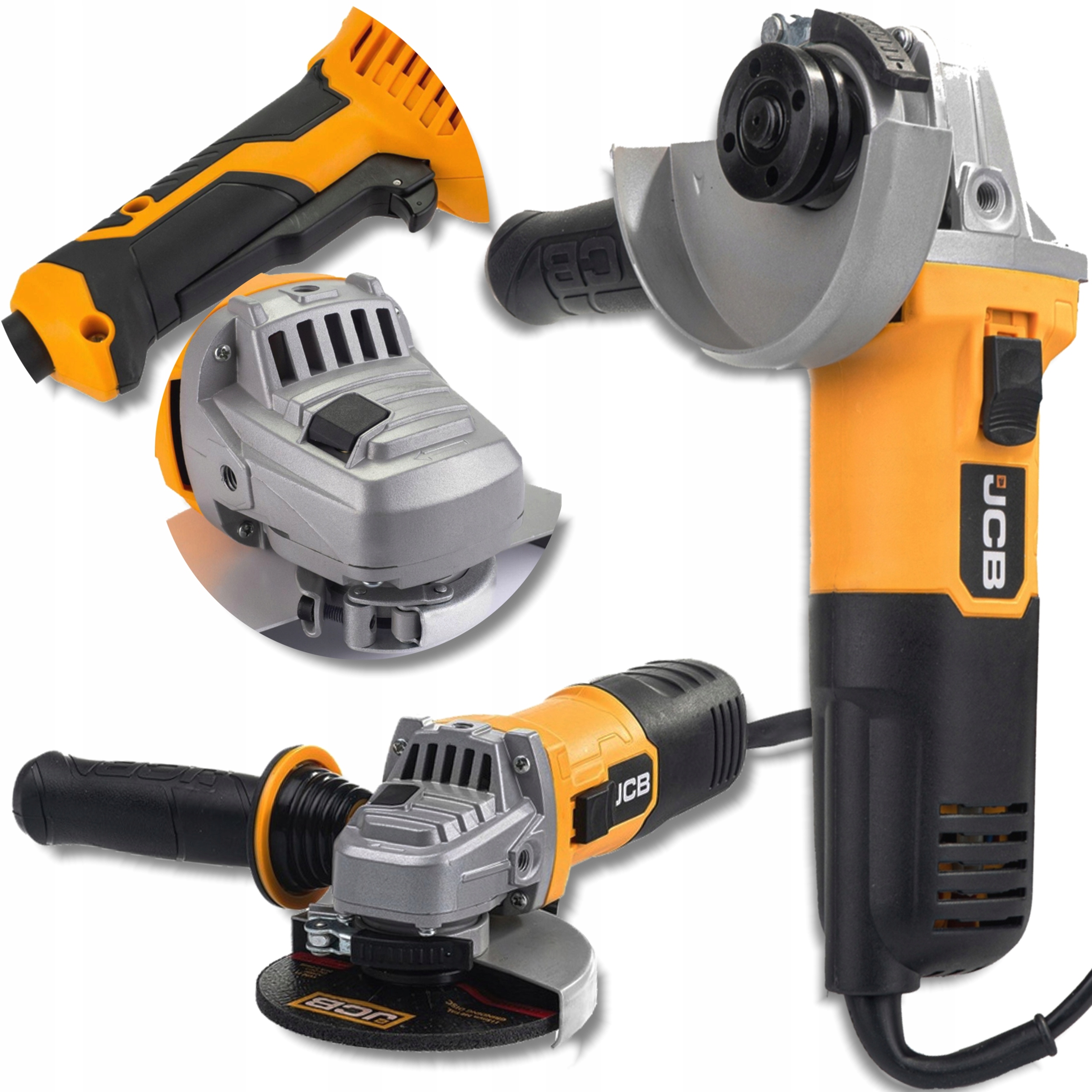Jcb Zestaw Szlifierek kątowych 600W/2000W 230V 115mm 230mm Kątówka Mocna