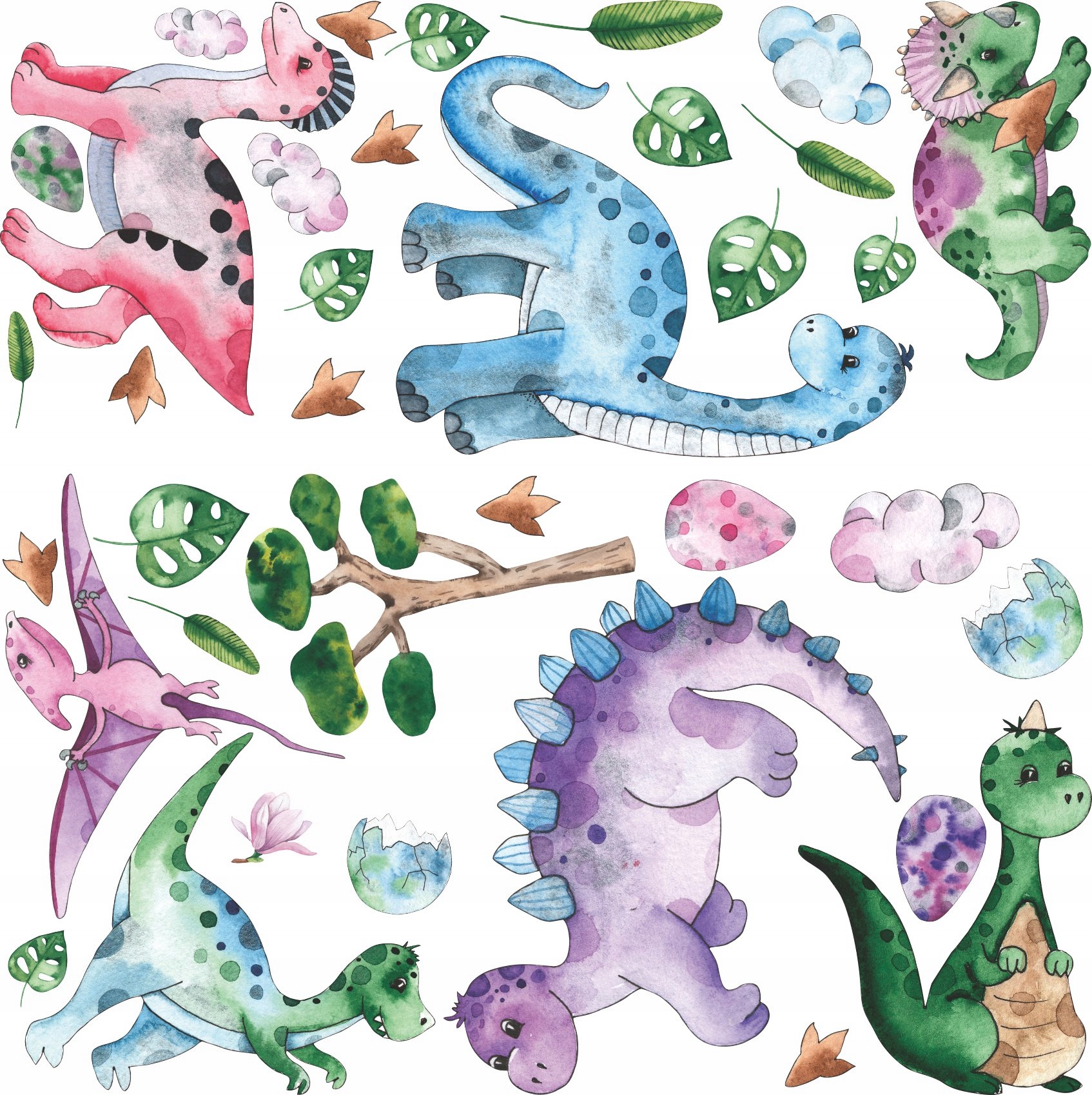 Наклейки ДЛЯ ДЕТЕЙ на стену ДИНОЗАВРЫ БОЛЬШИЕ XXL