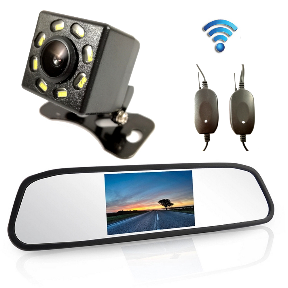 Monitor Lusterko do samochodu KAMERA parkowania Bezprzewodowa PRZÓD / TYŁ
