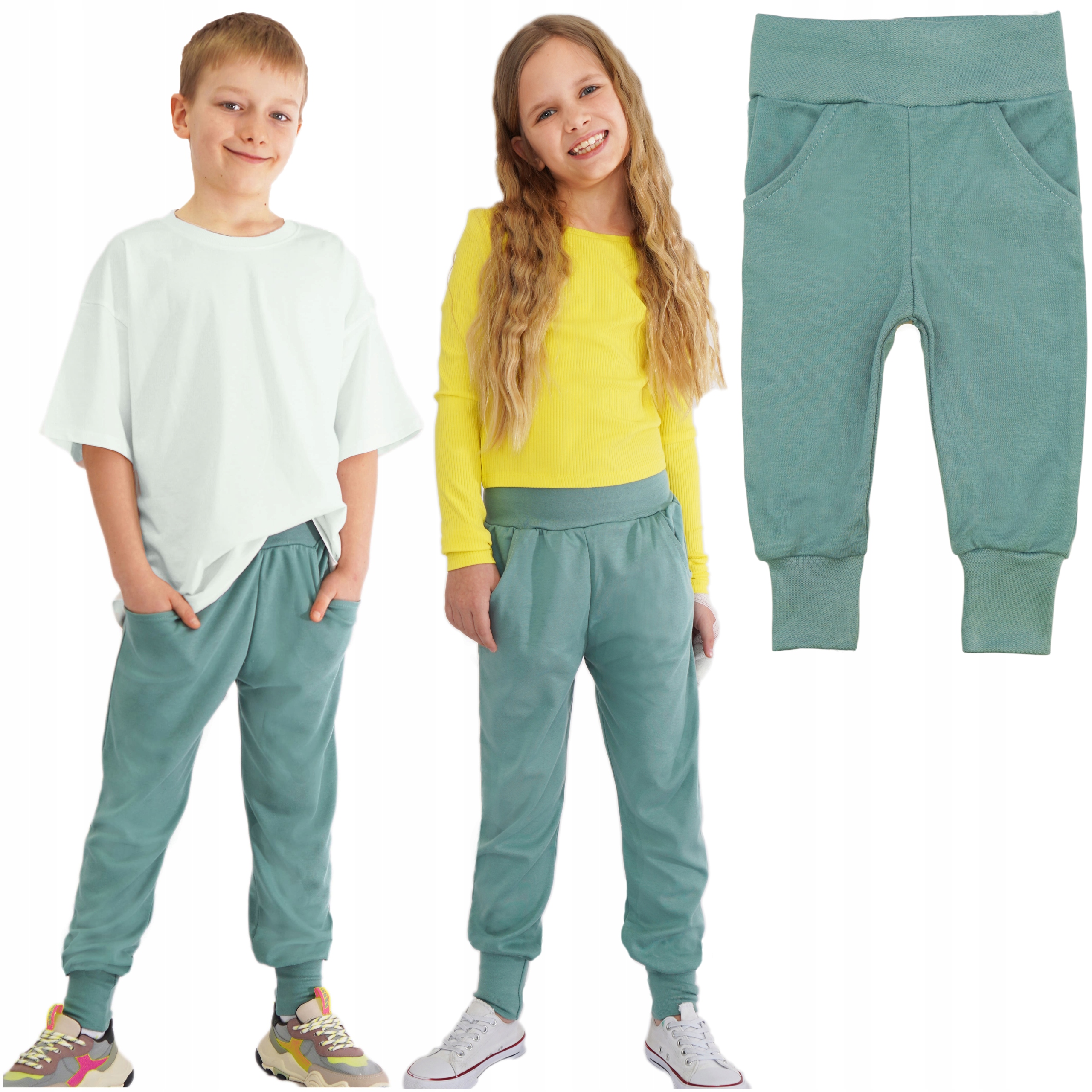 Szałwia spodnie bawełniane z wyciąganą gumką wiosna jesień 122 ROBIK Marka ROBIK