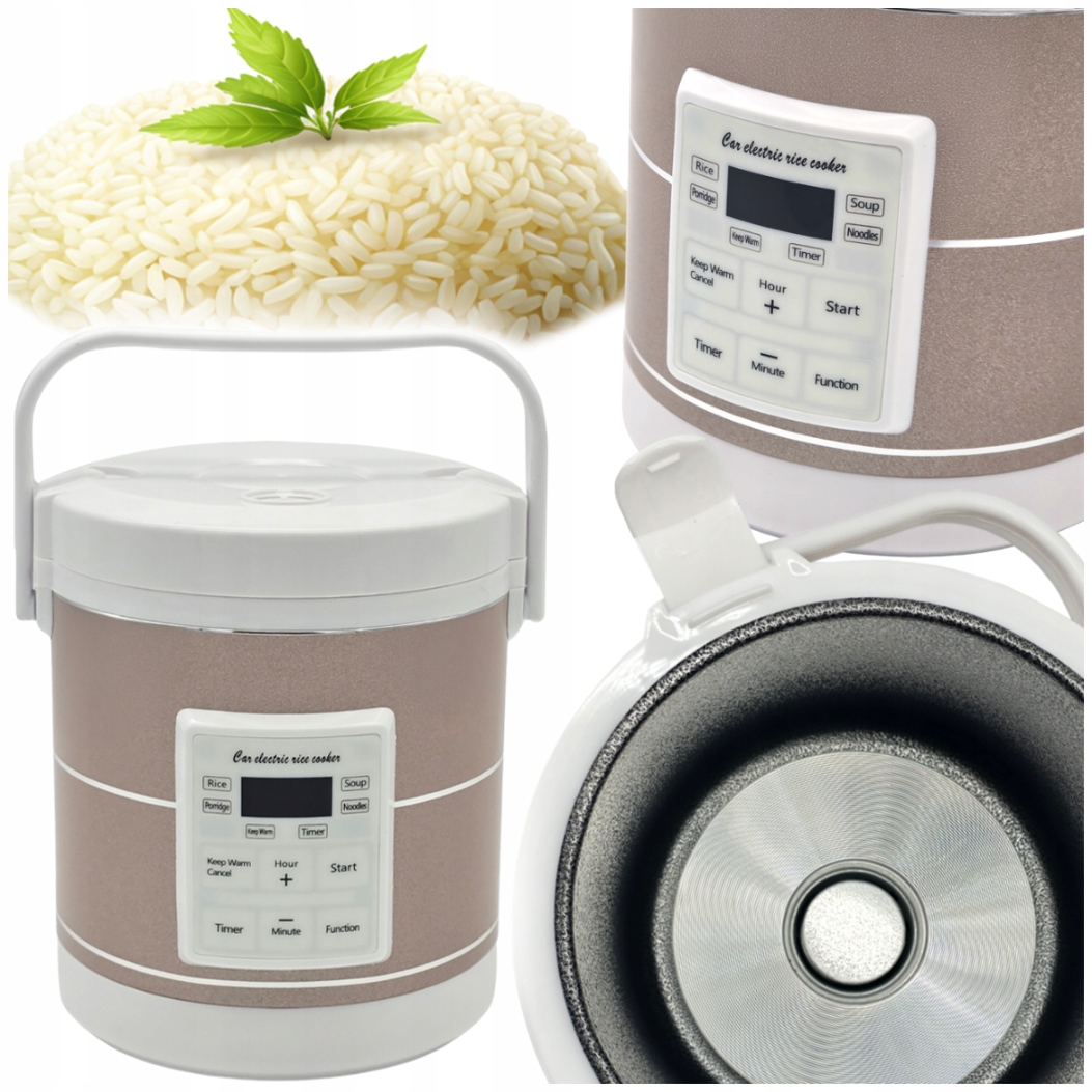 Multicooker Samochodowy 1,6l Ryżowar Turystyczny 12V 24V Tir Bus LCD Timer