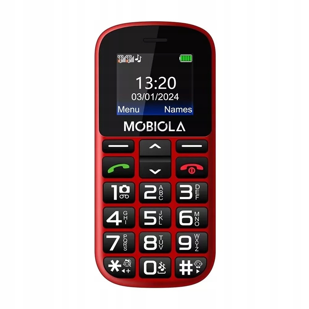 Telefon Gsm Mobiola z ładowarką biurkową, 2,2" Tft, DualSIM, microSD d