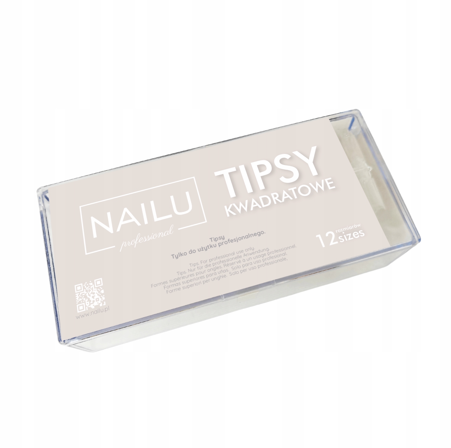 Čtvercové průhledné tipy Nailu 504ks